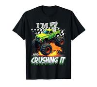 7 Year Old Boys Monster Truck It's My 7th Birthday Party Camiseta