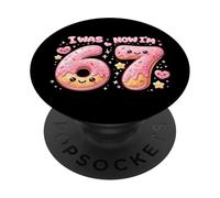 7 Years Old Birthday Girl 7th Anniversary I Was 6 Now I'm 7 PopSockets PopGrip Adhesivo