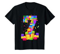 7 Years Old Builder Boy Girl Building Blocks 7th Birthday Camiseta