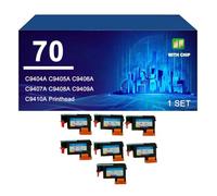 70 Cabeza De Impresión Compatible para HP Designjet Z3100 Z3200 Z5200 Z5400,7 Color-1 Set