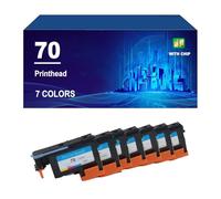 70 Cabezal De Impresión Compatible con Las Impresoras para HP Designjet Z2100 Z5200 Z3200 Y Z3100.,7 Colors-1 Set