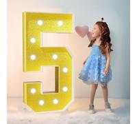 70 cm/100 cm/120 cm Decoración de cumpleaños Números de marquesina dorados Números iluminados de mosaico grandes for decoraciones de fiesta del 1.º 16.º 18.º aniversario Kit de tablero de espuma preco