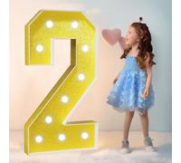 70 cm/100 cm/120 cm Decoración de cumpleaños Números de marquesina dorados Números iluminados de mosaico grandes for decoraciones de fiesta del 1.º 16.º 18.º aniversario Kit de tablero de espuma preco