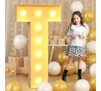 70 cm - 2,3 pies Letra gigante LED T iluminada, letrero de mosaico iluminado, lámparas de letras LED para San Valentín, cumpleaños, Navidad, Año Nuevo