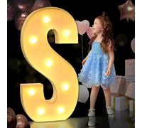 70 cm Letras iluminadas Letrero LED Letras de marquesina con luces Lámpara del alfabeto Iluminando palabras de pie A - Z Boda Fiesta de cumpleaños Bar Decoración de pared ( Color : Letter S , Size : 7
