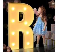 70 cm Letras iluminadas Letrero LED Letras de marquesina con luces Lámpara del alfabeto Iluminando palabras de pie A - Z Boda Fiesta de cumpleaños Bar Decoración de pared ( Color : Letter R , Size : 7
