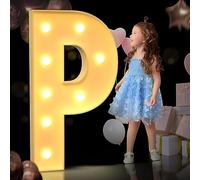 70 cm Letras iluminadas Letrero LED Letras de marquesina con luces Lámpara del alfabeto Iluminando palabras de pie A - Z Boda Fiesta de cumpleaños Bar Decoración de pared ( Color : Letter P , Size : 7