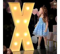 70 cm Letras iluminadas Letrero LED Letras de marquesina con luces Lámpara del alfabeto Iluminando palabras de pie A - Z Boda Fiesta de cumpleaños Bar Decoración de pared ( Color : Letter X , Size : 7