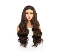 70 cm Long Wavy Headband Wig for Women,Wear and Go Glueless Synthetic Hair Soft Body Wave Wigs Wiglets(6/30#)