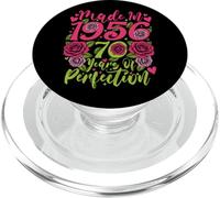 70 cumpleaños Made in 1956 70 años Perfección Floral PopSockets PopGrip para MagSafe