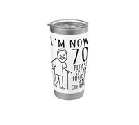 70 cumpleaños para él/hombres | Ahora tengo 70 años | 70 BDay Vaso térmico de acero inoxidable de doble pared