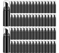 70 dispensadores de jabón de espuma de plástico de 2 onzas, botellas de jabón recargables con bomba, mini botella de bomba de espuma de limpieza, dispensador de espuma vacía para jabón de manos recargable de viaje, champú, cosméticos espumosos (negro)