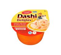 70 g Dashi Delights Snack Cremoso Pollo con Atún y Salmón tarrina para gatos