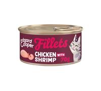70 g Edgard & Cooper Filetes de Pollo y Gambas Lata para gatos