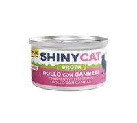 70 g GimCat Shiny pollo y gambas en caldo lata para gatos
