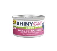 70 g GimCat Shiny pollo y gambas en caldo lata para gatos