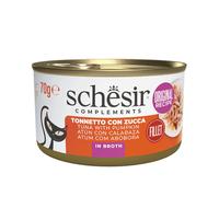 Schesir Adulto Filetes de Atún con Calabaza en Caldo para Gatos – Lata 70 g