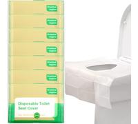 70 Housses de Toilette Jetables Vertes, Lot de 10 Pochettes de 7 Pièces, Protection Hygiénique pour Siège de WC, Biodégradable et Portable, pour Voyage et Toilettes Publiques