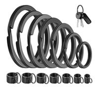 70 Pcs Anillas Llaveros de Metal, Aros Anillas para Llaveros Negros | Anillos Divididos de Metal Planos para llaveros,organizar llaves de casa, oficina, coche,15mm 20mm 25mm 28mm 30mm 32mm 35mm