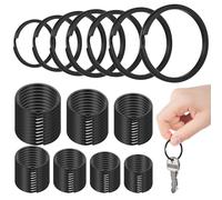 70 Pcs Anillas Llaveros de Metal, Aros Anillas para Llaveros Negros Pequeños y Grandes, Anillos Divididos de Metal para Casa, Oficina, Coche, Mujeres y Hombres (15/20/25/28/30/32/35 mm)