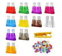 70 PCS juego de fusibles para automóvil, mini fusibles de cuchilla surtidos 2A-40A con extractor, kit de fusibles para coche, caravana, camión y motocicleta