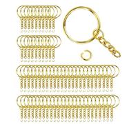 70 Piezas 25 mm Anillas Llaveros Metalicas Anilla Argollas Arandelas Llavero para Cadena Llaveros Hacer Llaveros para Bisuteria Artesanías Manualidades DIY | Dorado