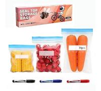 70 Piezas Bolsas Congelacion Reutilizables, Bolsas Transparentes con 3 Tamaños Distintos, Bolsas Herméticas para Almacenamiento en Cocina y Freezer