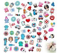 70 Piezas Pins Crocs para Zapatos Aleatorio, Jibbitz Crocs de PVC, Charms Adornos, para Médicos Enfermeras Niños Adultos Niñas, Accesorios
