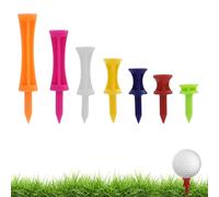 70 unidades de tees de golf de plástico, 7 tamaños, 25 mm, 31 mm, 37 mm, 43 mm, 51 mm, 57 mm, 70 mm, tees de golf de plástico, tees de golf Castle de larga duración, gradación de castle tees de