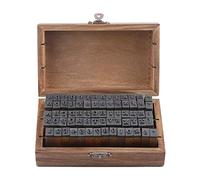 70 Unidades Sellos de Letras Alfabeto Madera Vintage Caja de Madera Pequeña Sellos de Goma para Manualidades Artesanales Y Decoración de Proyectos