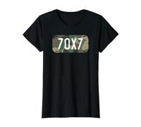 70 x 7, Setenta Veces Siete, recordatorio Cristiano de perdonar Camiseta gráfica económica, Mujer, Negro, L