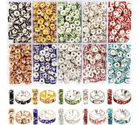 700 Cuentas Espaciadoras, Cuentas de Cristal, Cuentas de Diamantes de , Cuentas para Hacer Joyas, Colgantes para Pulseras, 10 Colores (6Mm - 10 Colores)