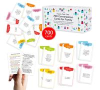700 Family Conversation Cards Fun Conversation Starter Cards for Families Play Dinner Table Games Family Talking Cards Question Cards Color-Coded