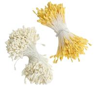 700 piezas limpiadores de pipas de flores con dos cabezas de perlas de 3 mm, dorado y blanco, limpiador de silbatos, flores hechas a mano, para decoración de flores manualidades