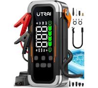 7000A Arrancador de Baterías de Coche con Compresor de Aire y Soplador,UTRAI 12V Arrancador de Coche Portatil con 30W PD,Luz de Emergencia,Pantalla LCD,800-Lumen LED (Todo Gas/12,0L Diésel)