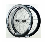 700C*23-45C Juego De Ruedas Sin Cámara De Carbono Casete De 7-12 Velocidades Llantas De Bici De Carretera 50mm F15/12 * 100mm R12*142mm Eje Pasante, Bloqueo Central(Black White,F15 R12-tubeless)