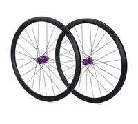 700C Bicicleta De Carretera Juego De Ruedas Eje Pasante Freno De Disco Altura 30/40/50mm Rueda 12 * 100mm/12 * 142mm 24H Llanta para 7-12 Velocidad Cassette(Purple,40mm)