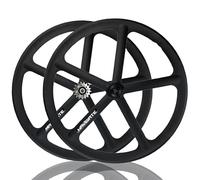 700C Bicicleta De Piñón Fijo Ruedas Delantera Y Trasera 5 Radios Juego De Ruedas De Aleación De Magnesio Freno V 100/120mm Bujes para Una Sola Velocidad(700C Front+Rear)