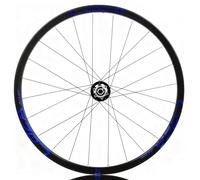 700C Bicicletas De Carretera Rueda Delantera Liberación Rápida 9x100mm/10x135mm Freno De Disco Rueda Trasera Bujes 24H para Cassette De 8-12 Velocidades(Black-Blue,Front)