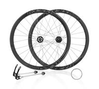 700C Fibra De Carbono Juego De Ruedas para Bicicleta De Carretera Altura 35/38/42mm Liberación Rápida Freno De Disco Bujes 24H para Cassette De 8-12 Velocidades(35MM)