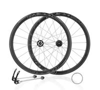 700C Fibra De Carbono Juego De Ruedas para Bicicleta De Carretera Altura 35/38/42mm Liberación Rápida Freno De Disco Bujes 24H para Cassette De 8-12 Velocidades(38MM)