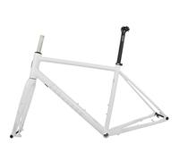 700C Gravel Cuadro De Bicicleta De Carretera 44/47/50/53cm Freno De Disco Eje Pasante 100/142mm Cuadro Cuadro De Bicicleta De Aleación De Aluminio con Horquilla BSA BB68mm(White,500mm)