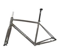 700C Gravel Cuadro De Bicicleta De Carretera 44/47/50/53cm Freno De Disco Eje Pasante 100/142mm Cuadro Cuadro De Bicicleta De Aleación De Aluminio con Horquilla BSA BB68mm(Gray,530mm)