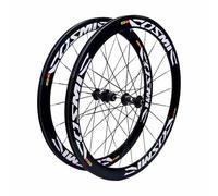 700C Juego De Ruedas De Bici De Carretera Llanta De Doble Cámara 50mm Rueda De Freno De C/V 100/130mm QR, Trinquete 36/54T Cassette De 7-12 Velocidades, F/V, Neumáticos Cubierta 23-35C(54T Ratchet)