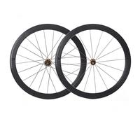 700C Juego De Ruedas Liberación Rápida Rueda para Bicicleta De Carretera Bujes De 100/130mm Aleación De Aluminio Llanta Altura 30/40/50mm Freno C/V para 7-12 Velocidades(Gold,50mm)
