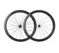 700C Juego De Ruedas Liberación Rápida Rueda para Bicicleta De Carretera Bujes De 100/130mm Aleación De Aluminio Llanta Altura 30/40/50mm Freno C/V para 7-12 Velocidades(Rot,40mm)