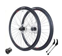700C Juego De Ruedas para Bicicleta De Carretera con Cámara Y Cubierta Exterior Freno De Disco Ruedas QR Llantas De Aluminio Bujes 36H con Rotor para Cassette De 7-10 Velocidades(Front+Rear)