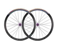 700c Juego Ruedas Bicicleta Carretera Rueda Altura 30/40/50mm Center Lock Eje Pasante 100/142mm Freno De Disco Llantas De Aleación De Aluminio 7-12 Velocidades Cassette(Purple,50mm)