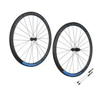 700C Rueda De Bicicleta Trinquete 36T 9x100/10x135mm Bujes Liberación Rápida Center Lock Juego De Ruedas De Bicicleta Llanta De Freno De Disco(Blauw,30mm)