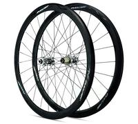 700C Ruedas De Bicicleta De Carretera Cubierta De 40 Mm De Profundidad Llantas De Doble Pared Juego De Ruedas Delanteras Y Traseras con Frenos De Disco/C/V(Titanium)